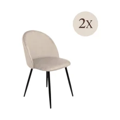 Set di 2 sedie imbottite in velluto grigio chiaro - Achito