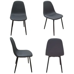 Set di Sedie Nero Antracite Nero 8 Sedie Imbottito, Sfumatura Colore Struttura Antracite - Zambrone