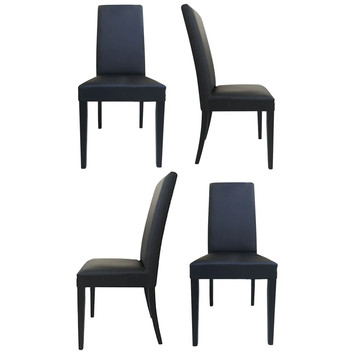 Set di Sedie Nero Nero 6 Sedie Imbottito, Effetto Laccato - Ferraris