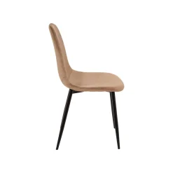 Set di 4 sedie pranzo imbottite in velluto beige - Arter
