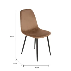 Set di 6 sedie pranzo imbottite in velluto beige - Arter