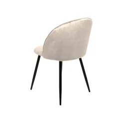 Set di 4 sedie soggiorno imbottite in velluto grigio chiaro - Achito
