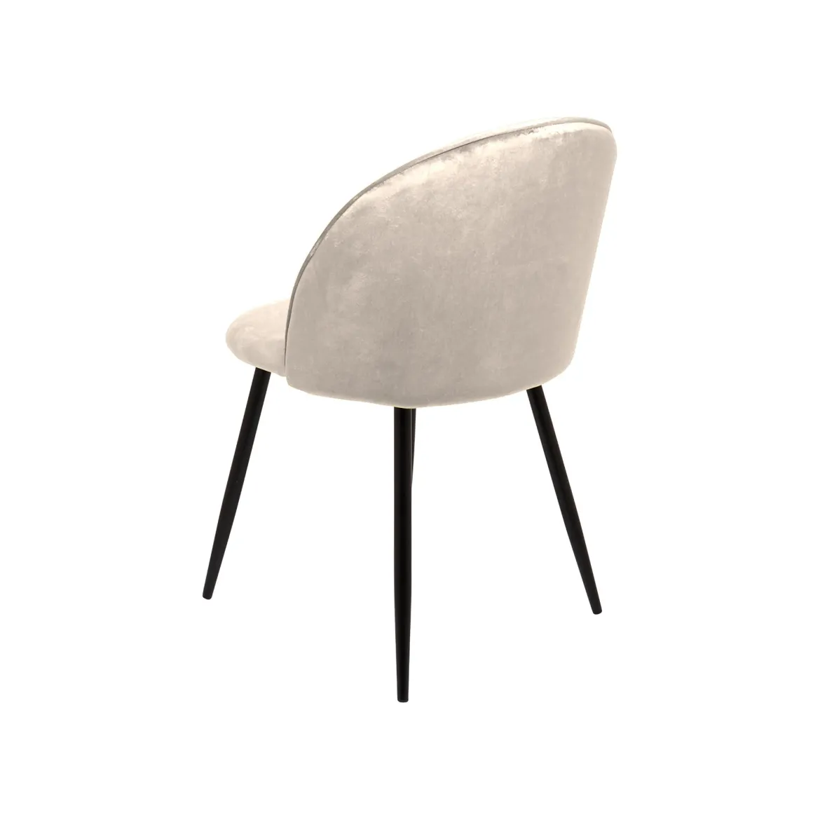 Set di 4 sedie soggiorno imbottite in velluto grigio chiaro - Achito