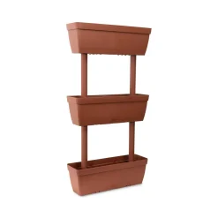 Set di 3 vasi Aldunga, 49x22h16 cm, Marrone