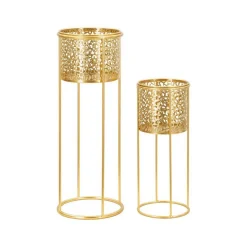 Set di 2 vasi Robert, Oro, 17x17 h46 cm