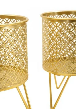 Set di 2 vasi Vif, 16x16 h20 cm, Oro