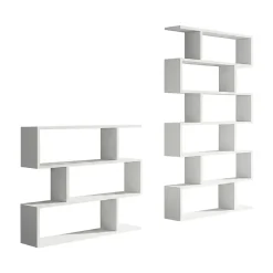 Set Libreria Bianco Modulabile 9 Ripiani, Installazione a Muro - Jesolo