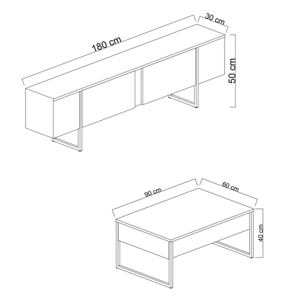 Set Mobili da Soggiorno Bianco oro Modulabile Apertura a Ribalta, 2 Vani - Mornasco