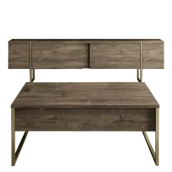 Set Mobili da Soggiorno Marrone Noce oro Modulabile 2 Ante, 2 Vani - Mornasco