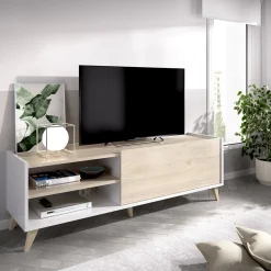 Set Mobili da Soggiorno Marrone Rovere Bianco Cassetti Modulabile, 5 Ripiani - Sutter