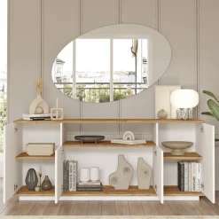 Set Mobili da Soggiorno Marrone Rovere Nodi Nero Antracite Modulabile 15 Ripiani, 6 Ante - Foza