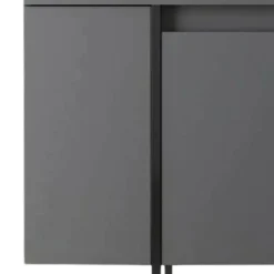 Set Mobili da Soggiorno Nero Antracite Modulabile Apertura a Ribalta, 2 Ante - Mornasco