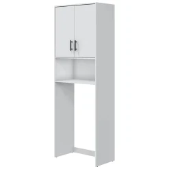 Set Mobili per Lavanderia Bianco 4 Ripiani 7 Vani, Apertura Battente - Ornago
