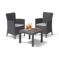 Set salotto balcone 2 poltrone antracite - Brooks