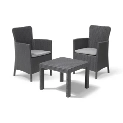 Set salotto balcone 2 poltrone antracite - Brooks