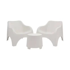 Set Salotto da Esterno Bianco 2 Posti un Tavolino, Tavolo Tavolino - Cormons