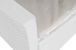 Set Salotto da Esterno Bianco Bianco 6 Posti 2 Tavolini, Impermeabile Idrorepellente Made in Italy - Dervio