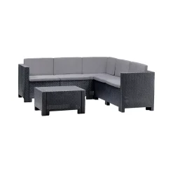 Set salotto da esterno Camerota, Made in Italy, Antracite