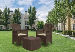 Set salotto da esterno Dakain, 100% Made in Italy, Marrone