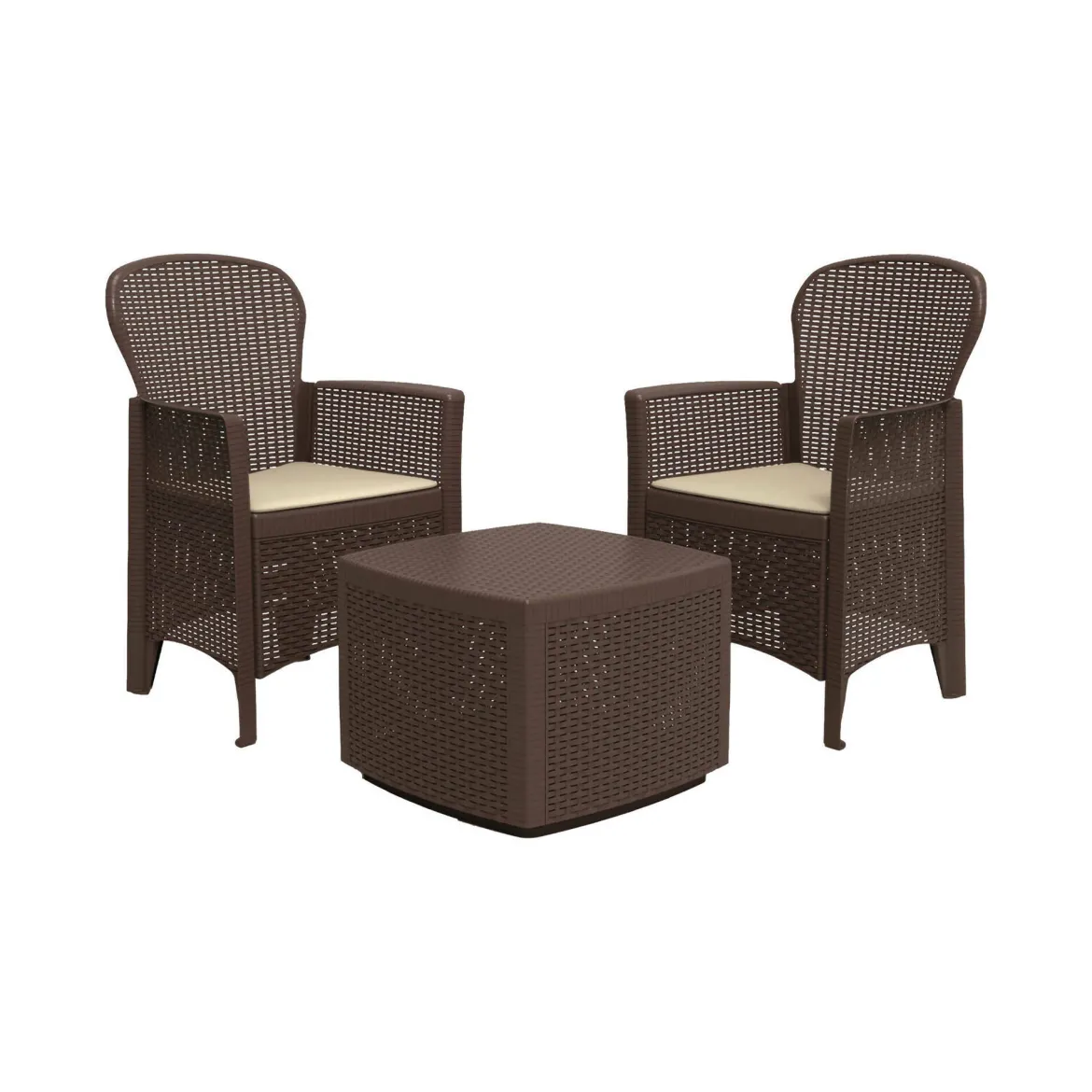 Set salotto da esterno Dakain, 100% Made in Italy, Marrone