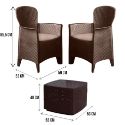 Set salotto da esterno Dakain, 100% Made in Italy, Marrone