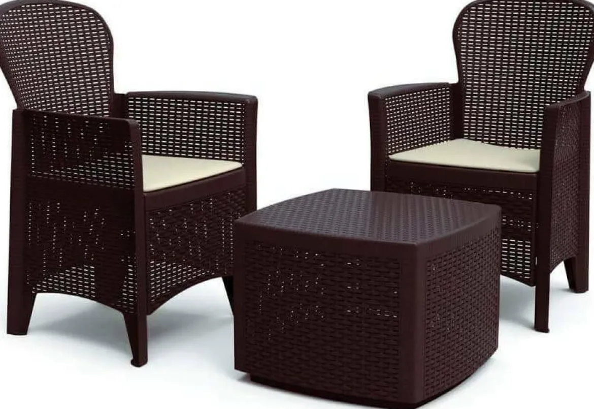 Set salotto da esterno Dakain, 100% Made in Italy, Marrone