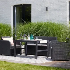 Set salotto da esterno Joliette, 129x62 h77 cm, Antracite