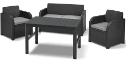 Set salotto da esterno Joliette, 129x62 h77 cm, Antracite