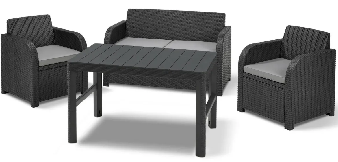 Set salotto da esterno Joliette, 129x62 h77 cm, Antracite