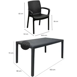 Set salotto da esterno Lograto, Made in Italy, Antracite