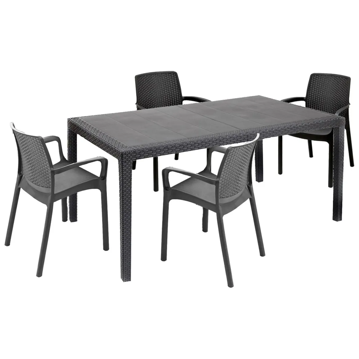 Set salotto da esterno Lograto, Made in Italy, Antracite