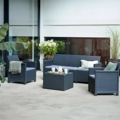 Set salotto da esterno Orillia, Antracite, Sofà 3 posti