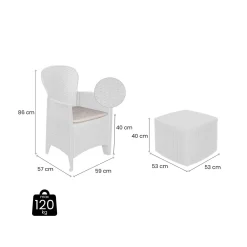 Set salotto da esterno Sulzano, Made in Italy, Bianco
