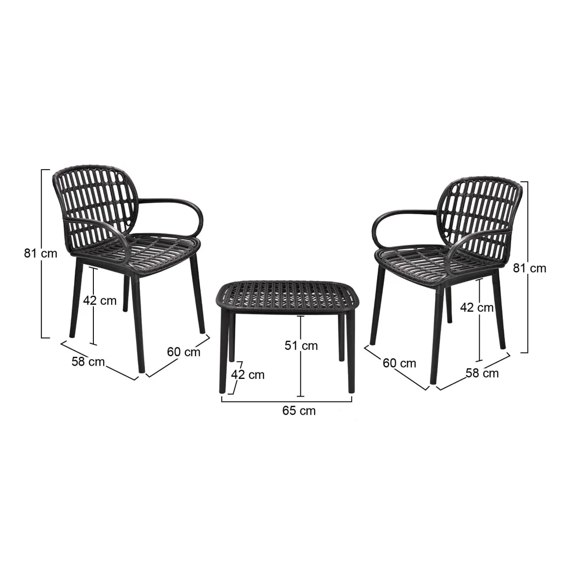 Set salotto da esterno Ternate, Antracite