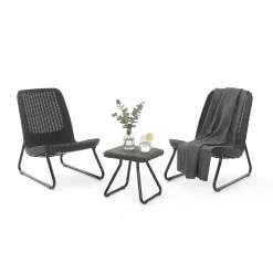 Set salotto esterno 2 posti e 1 tavolo antracite - Canmore