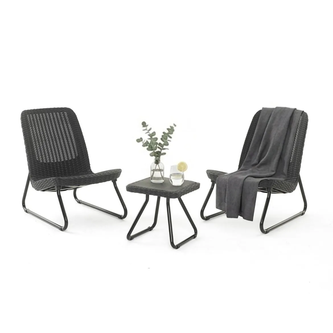 Set salotto esterno 2 posti e 1 tavolo antracite - Canmore