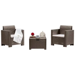 Set salotto esterno 2 posti e 1 tavolo tortora - Apis
