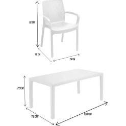 Set salotto esterno 4 posti e 1 tavolo crema - Sangano
