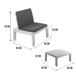 Set salotto giardino angolare bianco - Ermes