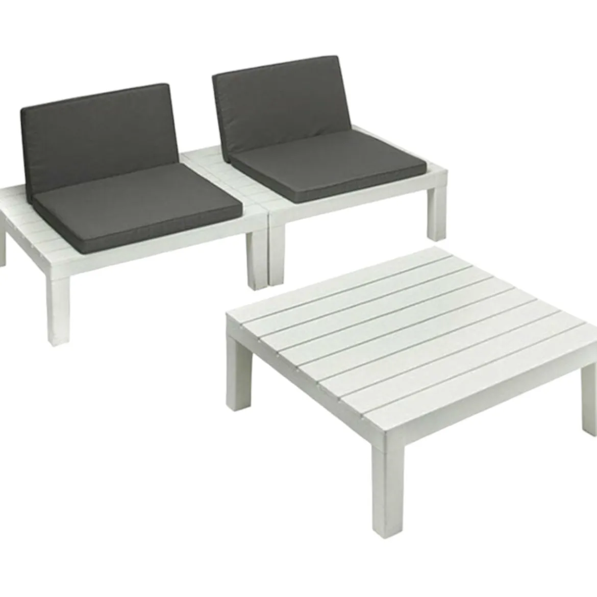 Set salotto giardino angolare bianco - Ermes