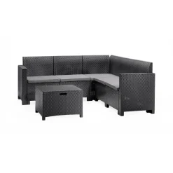Set salotto giardino divano angolare antracite - Somnus