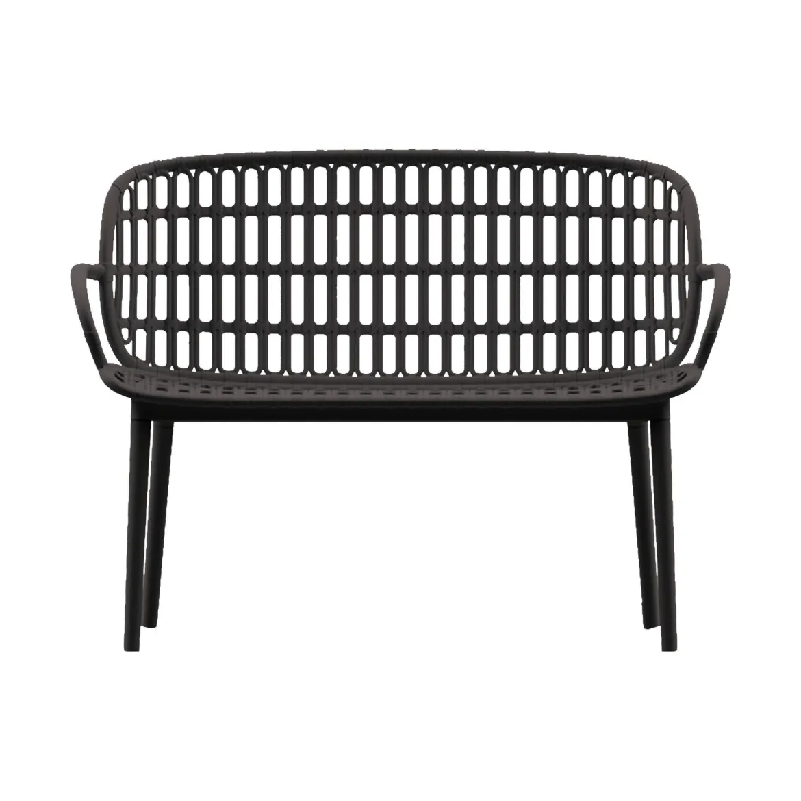Set salotto giardino minimal 2 poltrone e 1 panchina antracite - Jurij