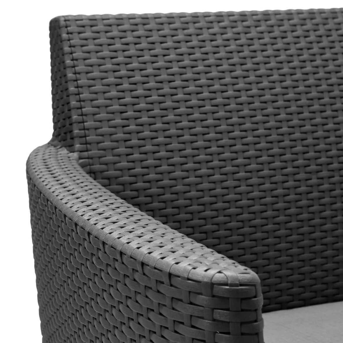 Set salotto giardino poltrone e divano effetto rattan antracite - Cameri