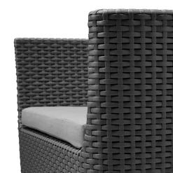 Set salotto giardino poltrone e divano effetto rattan antracite - Cameri