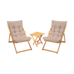 Set salotto giardino 2 posti e 1 tavolino basso marrone - Leni