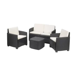 Set salotto terrazza con tavolino contenitore antracite - Bacco