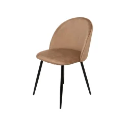 Set 6 Sedie Moderne da Pranzo Imbottite in Velluto Beige Struttura Metallo Ergonomiche 51x54x82h cm per Ufficio e Soggiorno – Achito