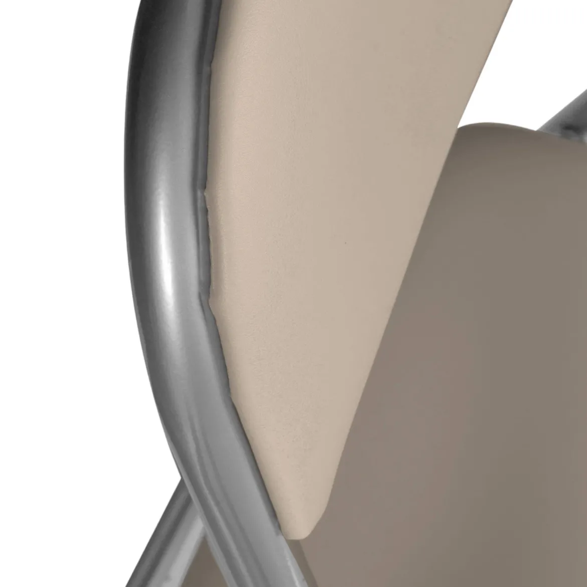 Set 2 sedie pieghevoli imbottite beige struttura in metallo - Antenore