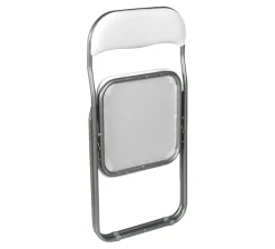 Set 4 sedie pieghevoli imbottite bianche struttura in metallo - Antenore