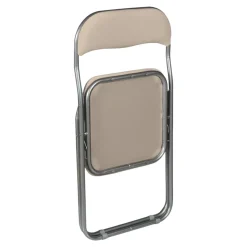 Set 6 sedie pieghevoli imbottite beige struttura in metallo - Antenore